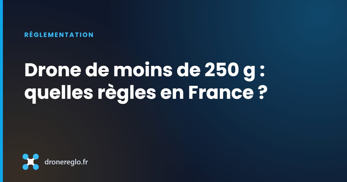 Drone de moins de 250 g : quelles règles en France ?