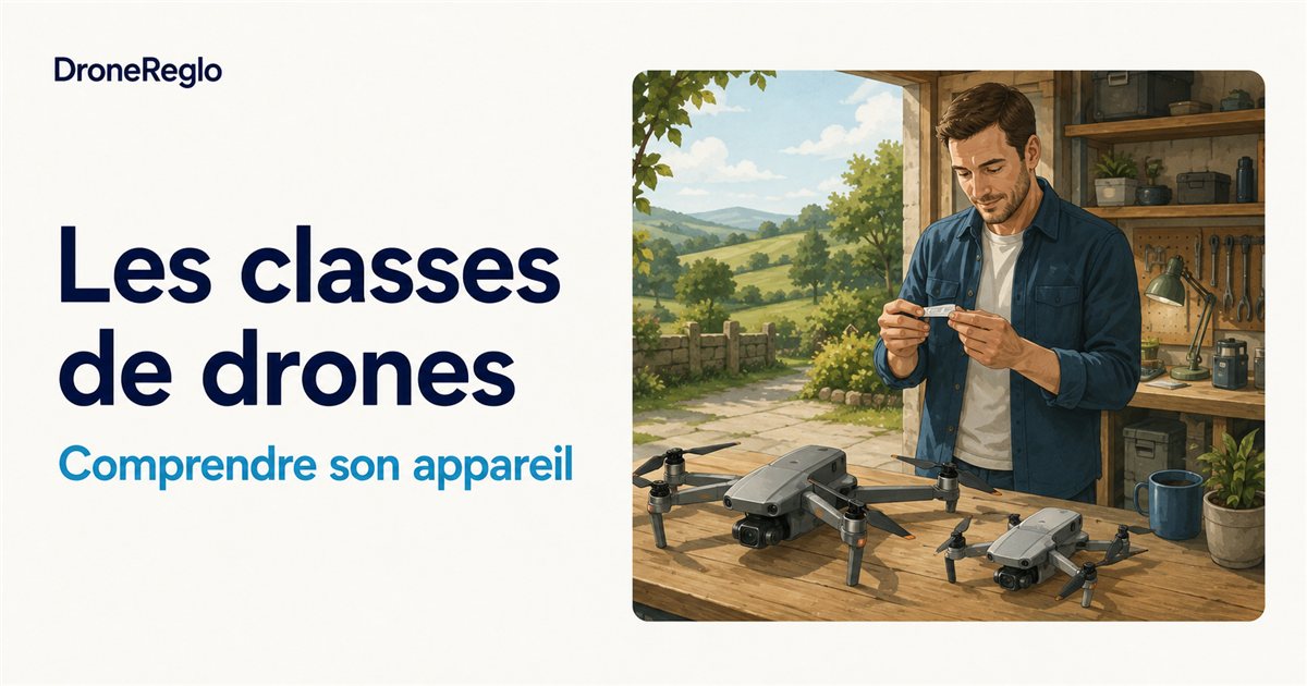 Un télépilote examine le marquage de son drone avant de voler.