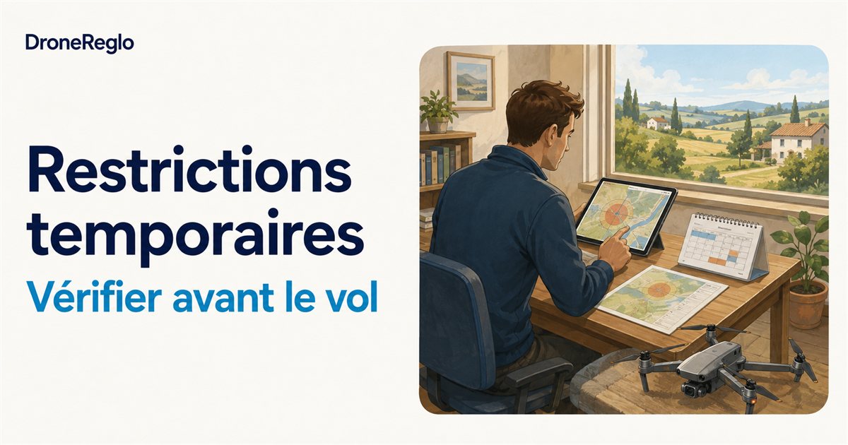 Vérification des informations du jour avant un vol en drone.