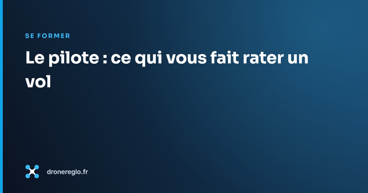 Le pilote : ce qui vous fait rater un vol