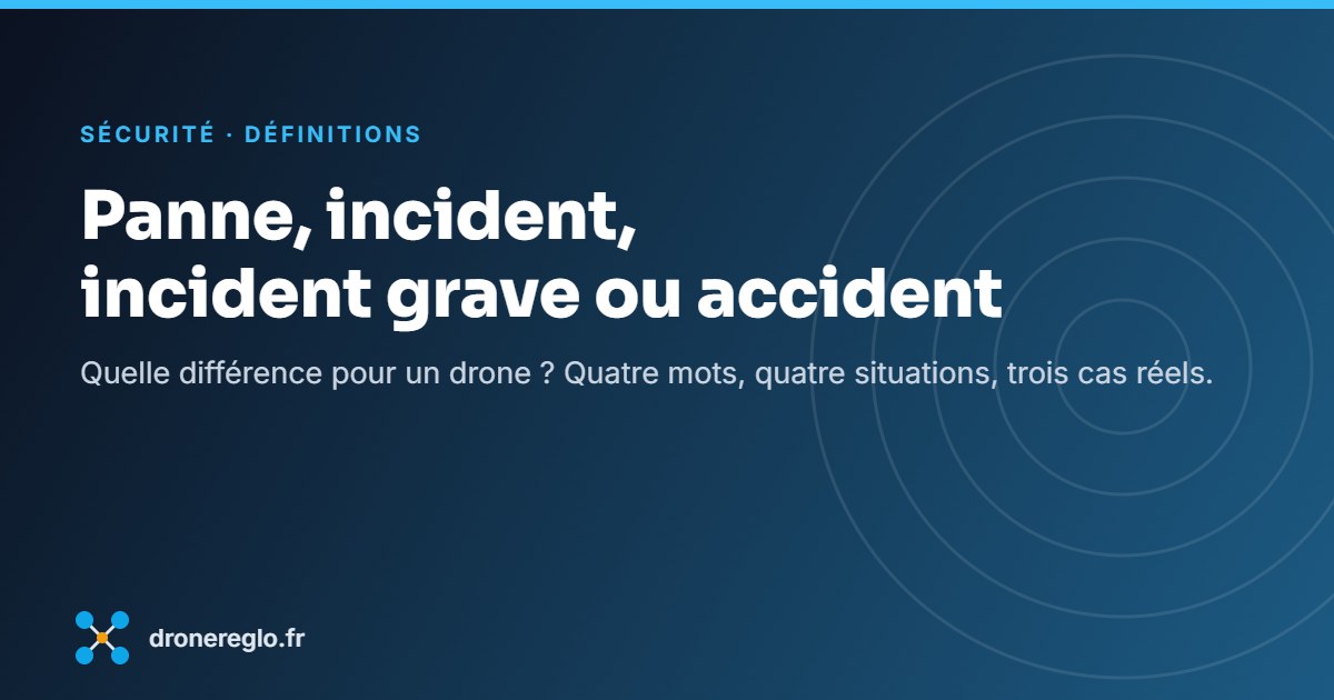 Panne, incident, incident grave ou accident : quelle différence pour un drone ?
