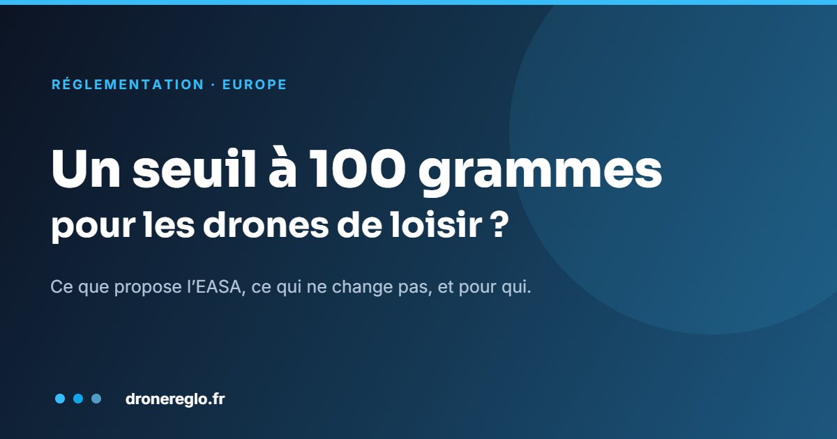 Un seuil à 100 grammes pour les drones de loisir ? Ce que propose l’EASA, et ce qui ne change pas
