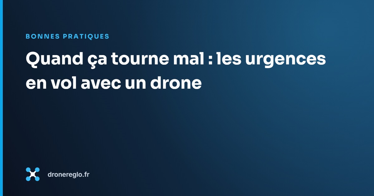 Quand ça tourne mal : les urgences en vol avec un drone