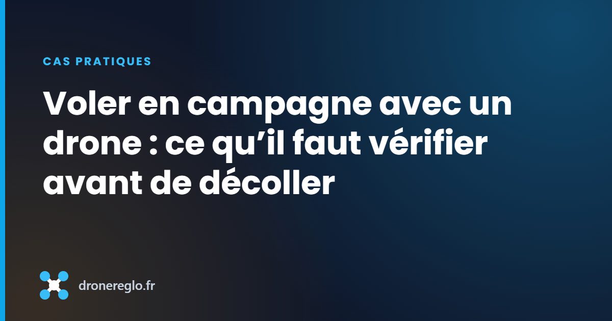 Voler en campagne avec un drone : ce qu’il faut vérifier avant de décoller